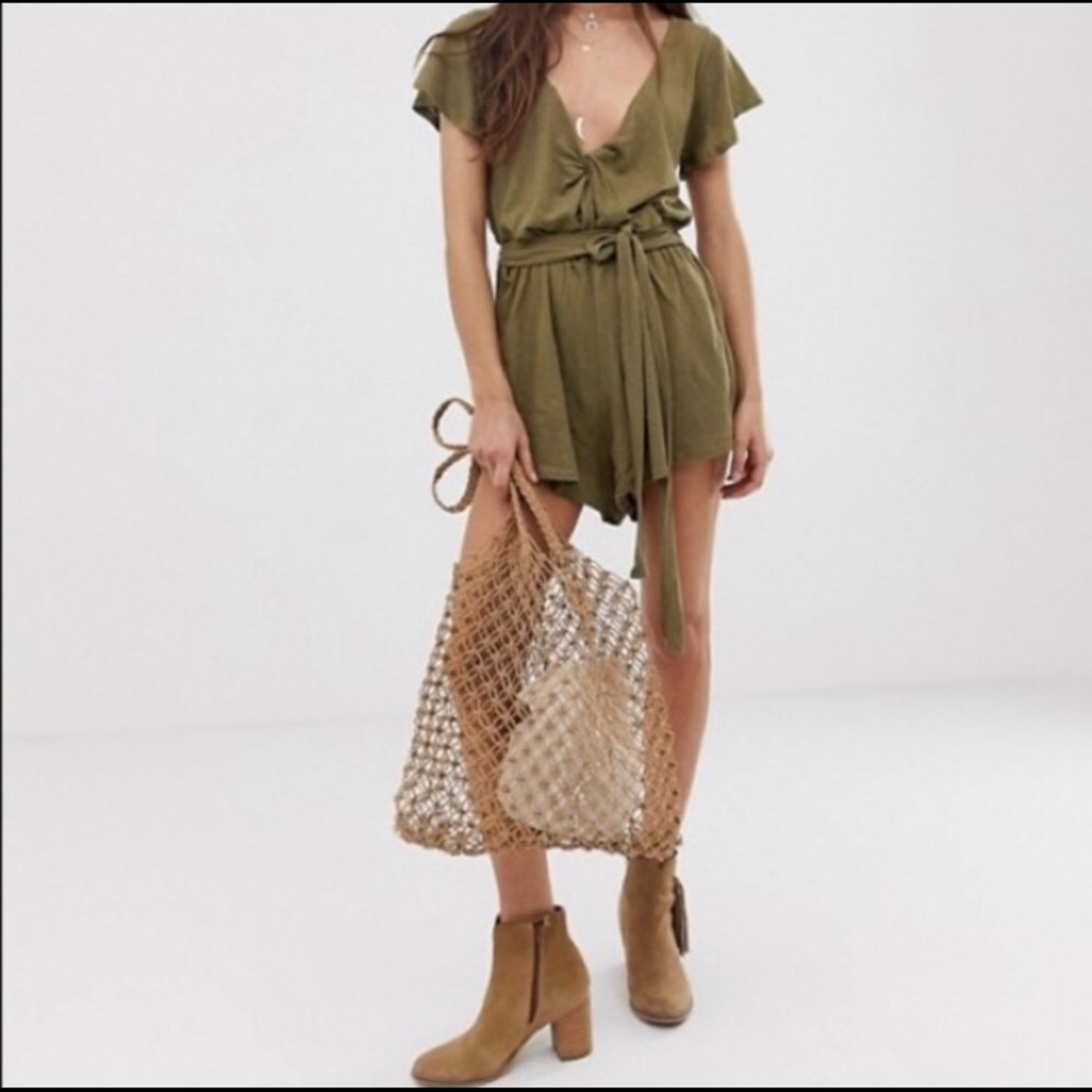 Lowest Posh Price for NWT Free People Ballerina Olive Romper Size XS